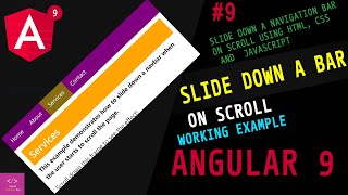 Angular 7/8/9 Slide Down a Bar on Scroll Navigation Bar On Scroll With CSS and JavaScript 🔥🔥 🔥