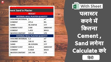 How to Calculate Plaster quantity with excel sheet by Civilweb