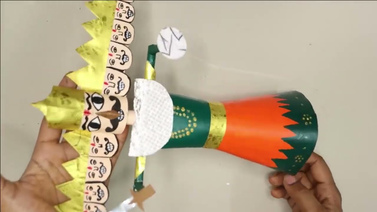 Last Minute 4 Ravan Making Ideas At Home from Paper & Waste material| Step by step 