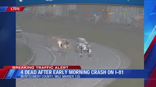 Four dead after early morning crash on I-81 in Montgomery County