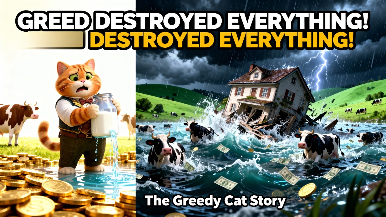 История о жадном коте: поучительная история о честности и жадности. Вдохновляющая история о живот...