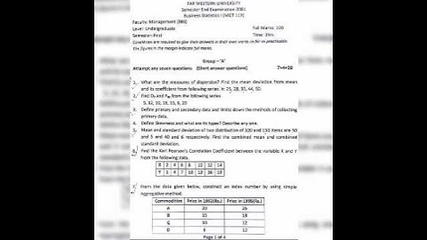 #FWU model question BBS first semester #business statistics#end examination-2081#