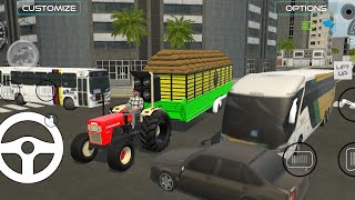 indian tractor driving 3d game 🥰  tractor fully overloaded trolley 😲 offroad tractor driving screenshot 4