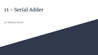 Serial Adder - r1 - CSC120