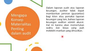Materialitas, Resiko Audit dan strategi audit Awal