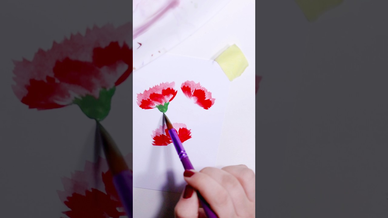 Easy and quick loose watercolor painting| carnation flowers