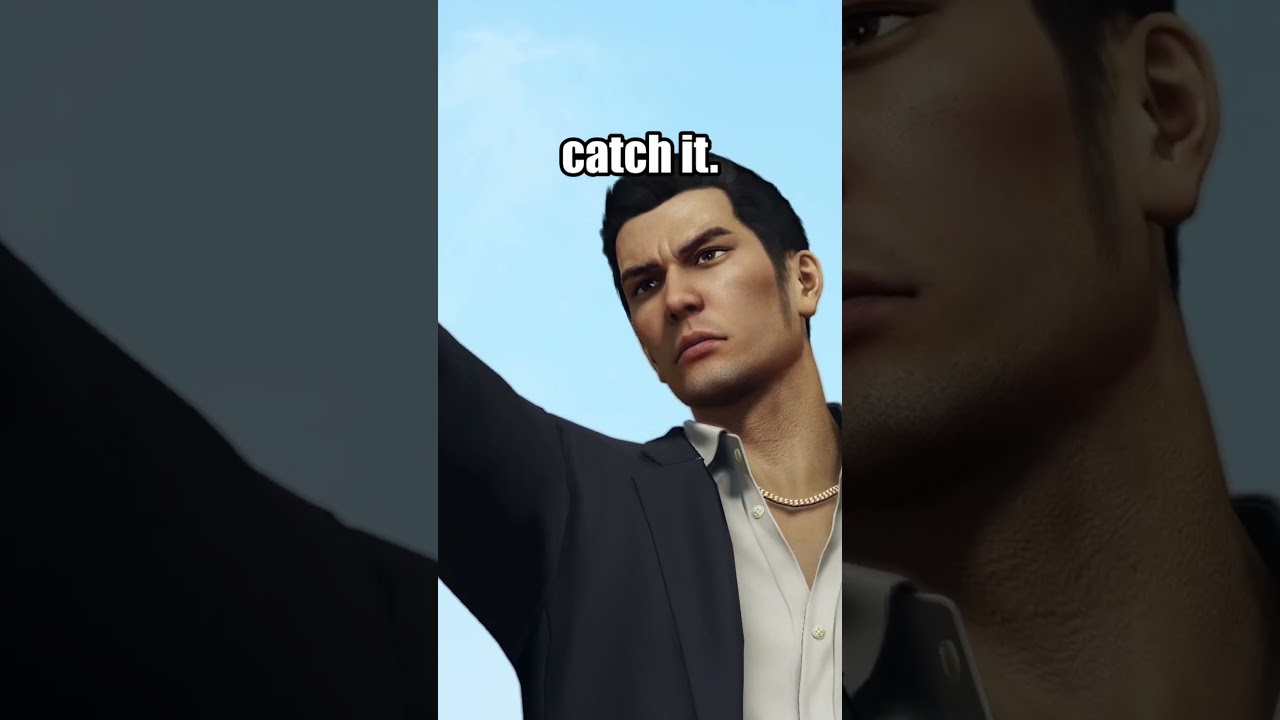 Posing for the camera while fishing in Yakuza 0 #shorts