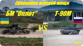 БМ Оплот vs Т-90М. Украинский танк БМ Оплот против российского Т-90М Прорыв - сравнение огневой мощи