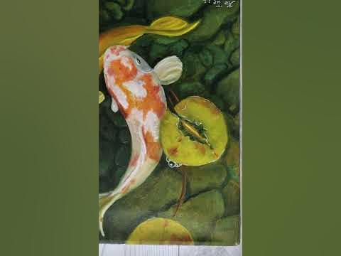 Картина маслом Рыбы Кои парчовый карп Инь Ян художник Терехин Кирилл ...