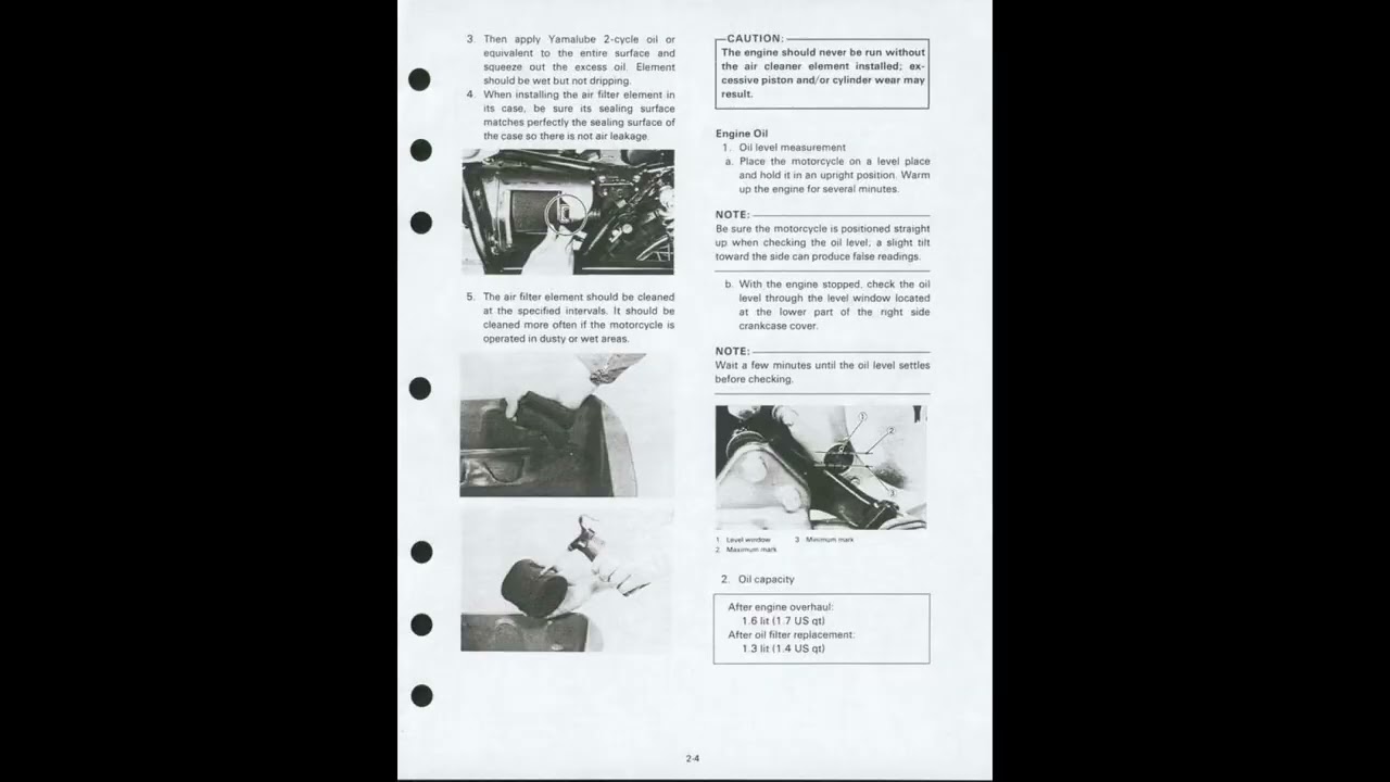 YAMAHA SR250 (1985-1996) Service Manual PDF Download - Motorcycle Repair