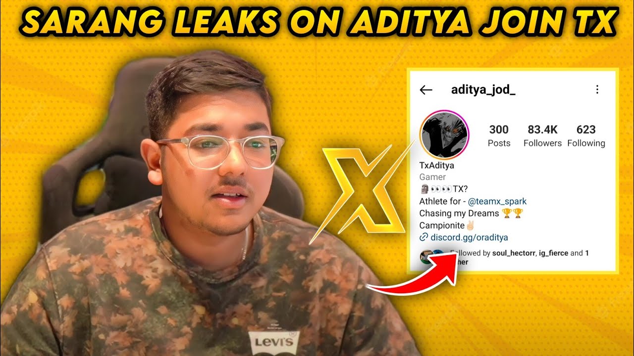 Sarang Leaks on Aditya Join Team Xspark ⚡ Pubg New State - YouTube
