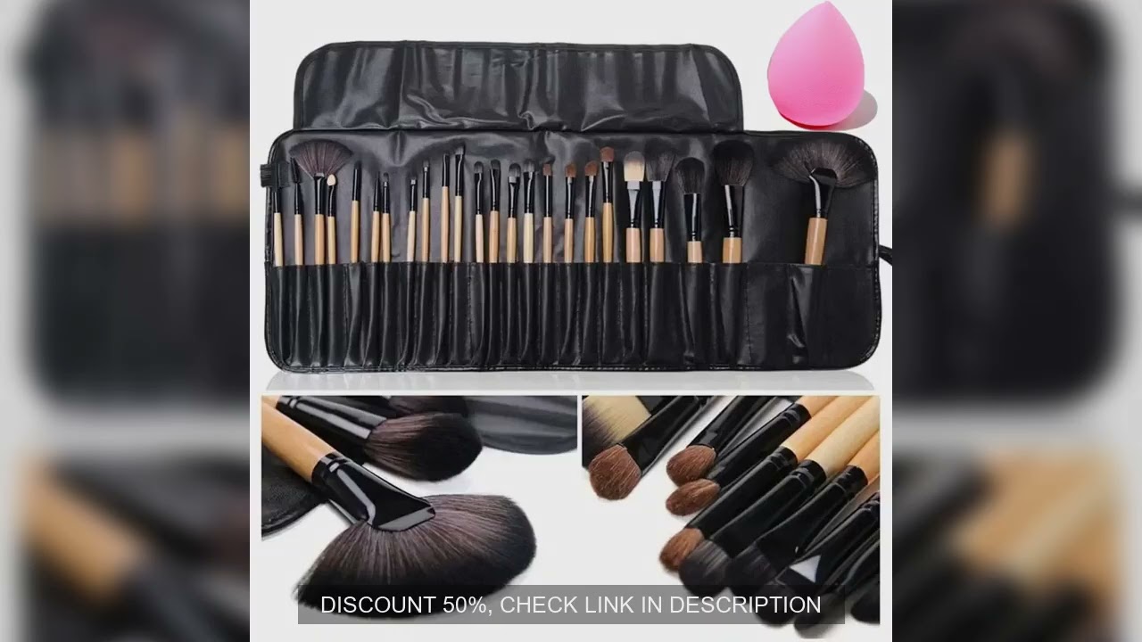 Free Gift Bag and Sponge for 24 pcs Makeup Brush Sets Cosmetics Brushes Eyebrow Powder Foundation Sh