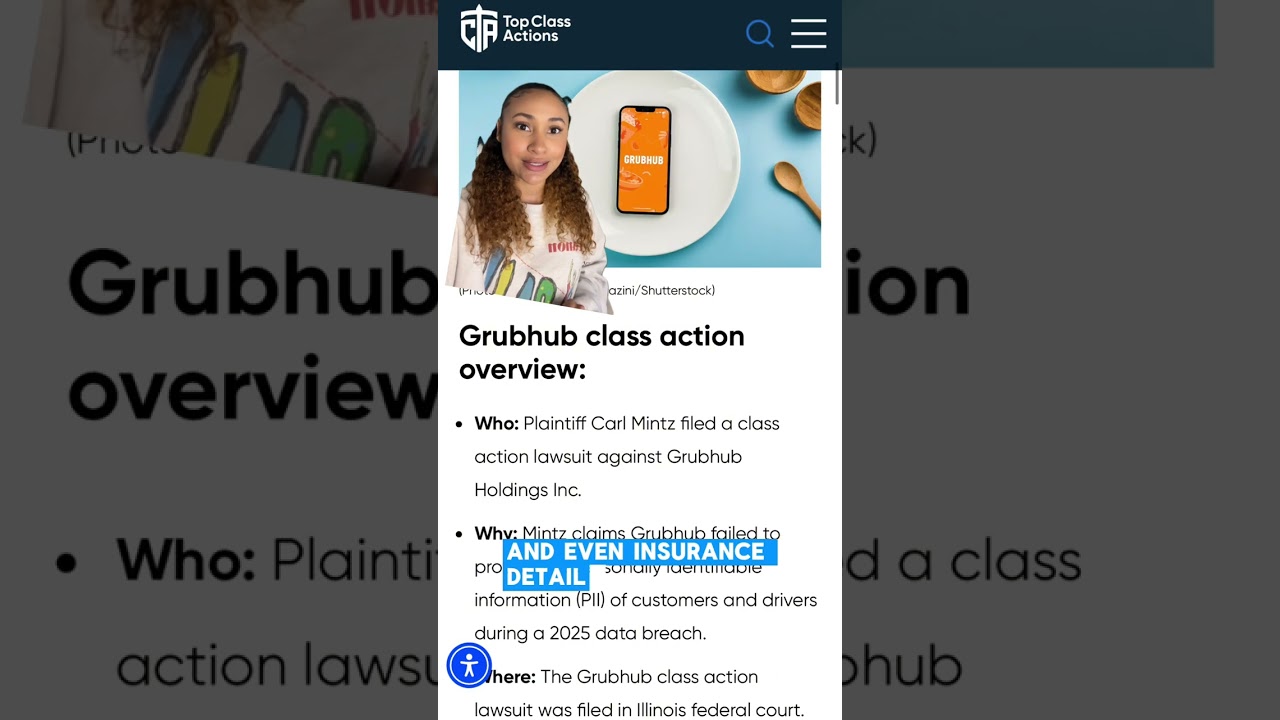 Be sure to Subscribe for updates on this class action lawsuit! 📲 #GrubHub #Shorts #Consumer