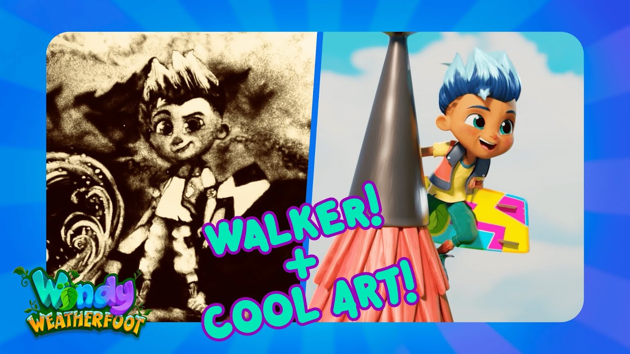 Walker! + Cool Art Project Made With Sand! | Windy Weatherfoot | Cartoon for Kids