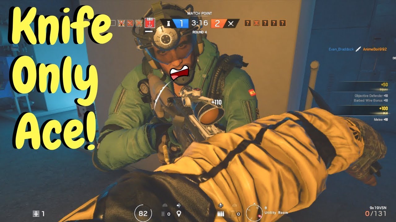 1v5 Knife Only Ace! - Rainbow Six Siege