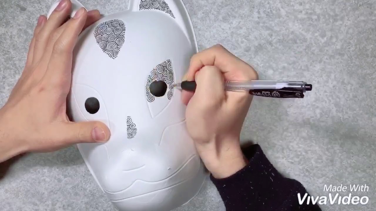 狐面メイキング Fox Mask Making Drawing Japan Art Youtube