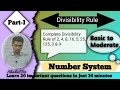 Divisibility Rules | Number System | Divisibility Rules of 2, 4, 8, 16, 5, 25, 125, 3 & 9 | Part-I |