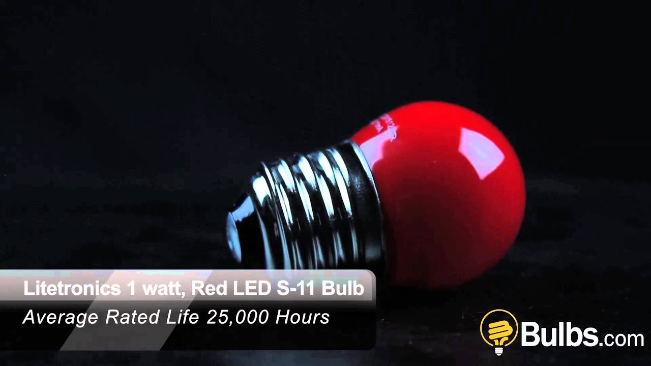Litetronics 1 watt, red LED S 11 bulb