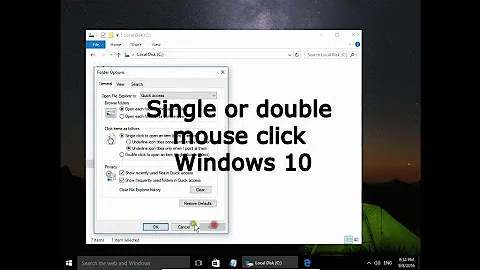 Single or double mouse click.  Mouse settings. Windows 10