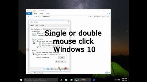 Single or double mouse click.  Mouse settings. Windows 10