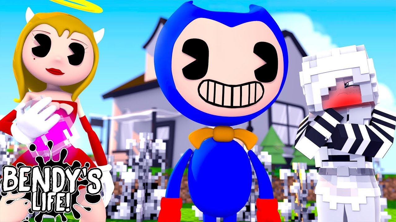 Minecraft BENDY'S LIFE - ALICE ANGEL REVENGE ON BENDY-SHE TURNS HIM INTO COLOUR!!!