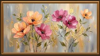 Elegant Flower Pattern Art | 4K TV Wallpaper for Living Room & Bedroom screenshot 1