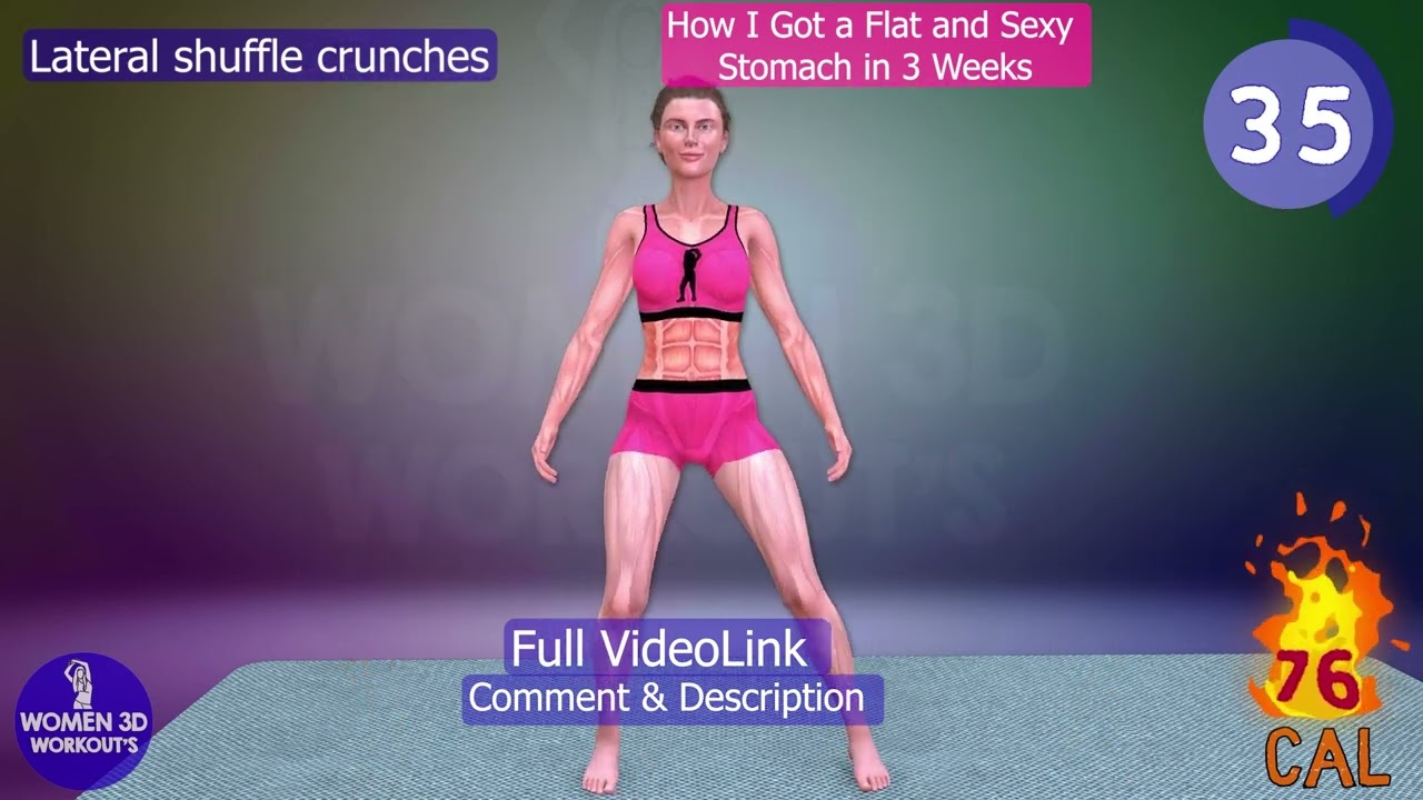 1 Minute Workout Lateral shuffle crunches