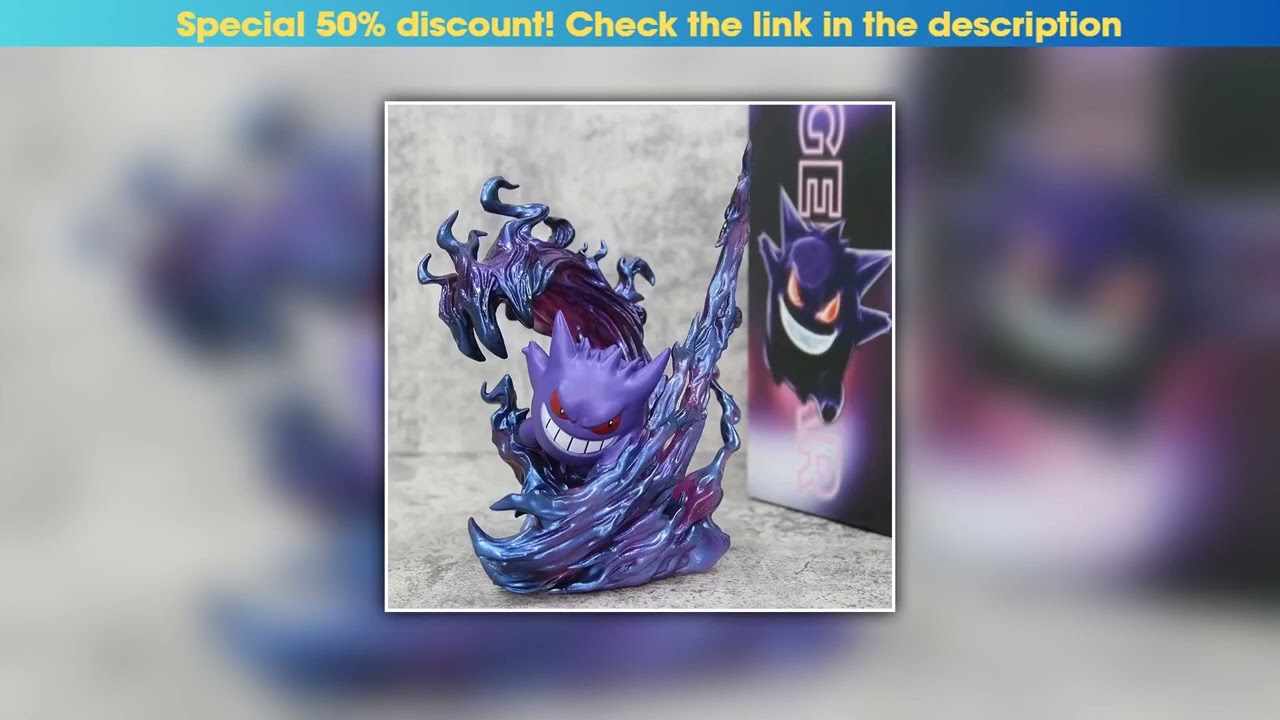 Limited 18cm Pokemon Gengar Figure, Anime Action Model Collectible Statue for Display, Halloween Ch