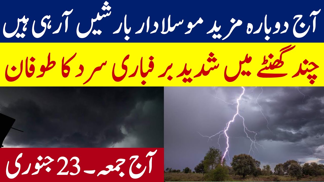 Weather Update Today | 23 January | Rains Snow ⚡ Gusty Winds Coming | Pakistan Weather report