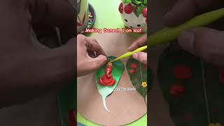 How to Make Ganesh Idol on Peepal Leaf | Easy Clay Ganpati Tutorial | Handmade Art for Beginners