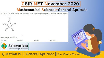 Question 19 | CSIR NET Nov 2020 | General Aptitude | Mathematical Science | By Vanita Ma
