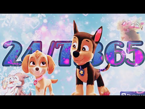 Paw Patrol/ 24/7,365 Skase Tribute For @NightChasey Merry Christmas 🎄💙🩷🐾