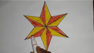 Drawing six pointed star رسم نجمة سداسية