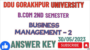 B.com 2nd semester|| business management 2 || answer key