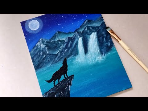 Featured image of post Acrylic Moonlight Scenery Paintings / Today i am painting wolf moonlight scenery landscape acrylic on canvas.