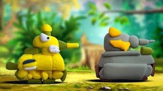картинка: Танки МС 1 и Л Трактор из Мультики про танки ✅Лепим из легкого пластилина Туториал от Исы