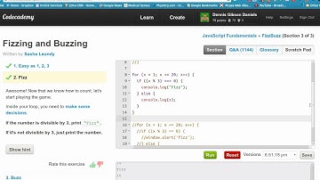 combining the strengths of codecademy and google-blockly to learn javascript: fizz