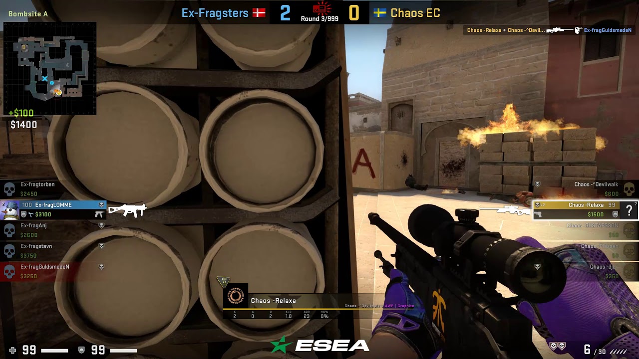 ESports - CS:GO, Chaos vs ex-Fragsters, ESEA MDL Season 30 Europe (30th of January 2019), Mirage ...