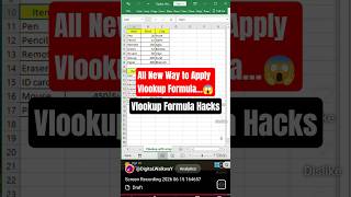 All New Way to Apply Vlookup Formula | Vlookup Formula Hacks #excel #shortsfeed #ytshorts #shorts