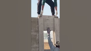 installing a concrete fence #shortsvideo