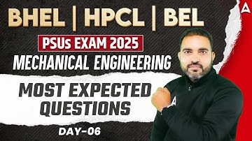 BEL | BHEL | HPCL JE 2025 | Mechanical Engineering Most Expected Questions #6 | By RK Sir