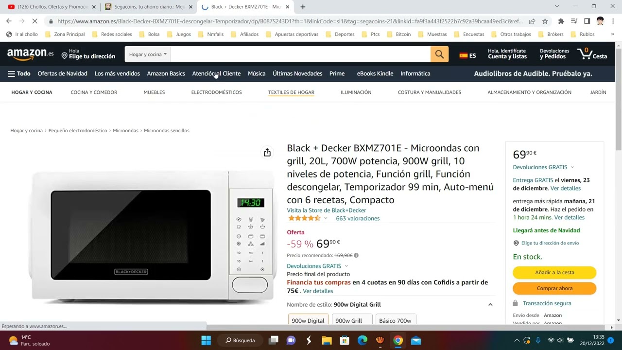 🍳 ¡Oferta Amazon! Microondas con grill Black + Decker barato 69,9€ ¡59 DTO! | Opinión | Descuento 🍳