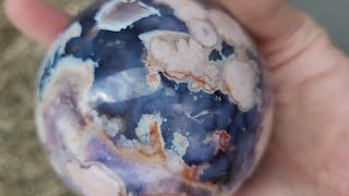 Natural BLUE FLOWER AGATE Spheres Crystal Batu Alam Kristal