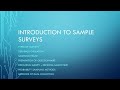 Introduction to Sample Surveys 