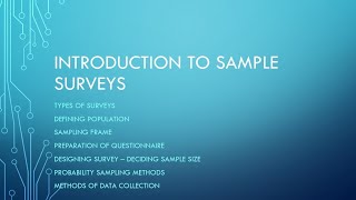 Introduction to Sample Surveys 