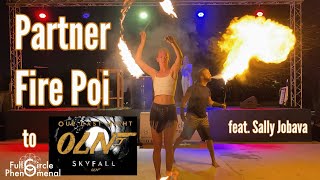 Partner Poi Fire Spinning to Skyfall by Adele (Our Last Night cover) - Live singing by Sally Jobava