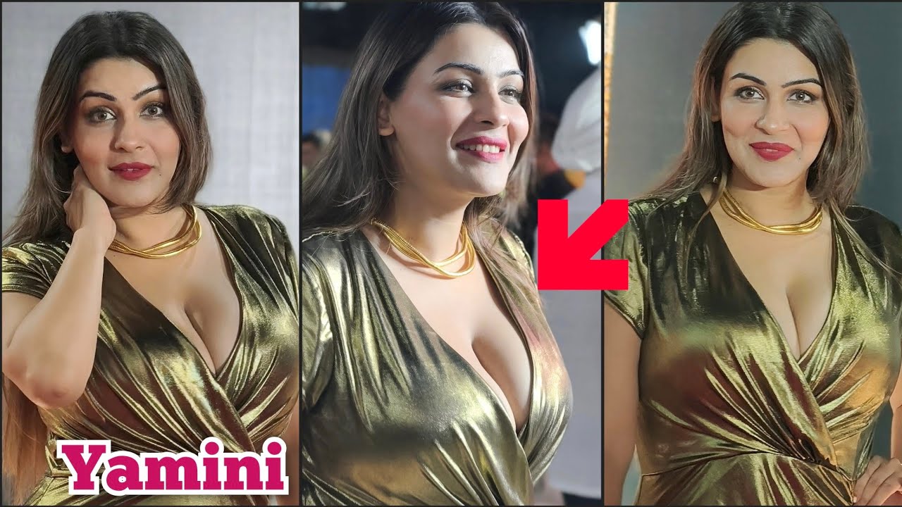 Yamini Malhotra Slaying In Golden Deep Neck One Peace Look for The Bhootnii Movie Grand  Premiere