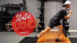 Static 1/4 stance clock squats