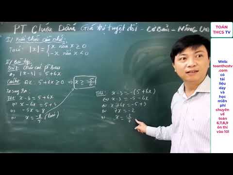 Video Học giải phương trình chứa dấu giá trị tuyệt đối cơ... - youtube