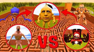 SCP 096 vs MON MON LEMON vs CHOO CHOO CHARLES vs SONIC TAPES in Garry's Mod